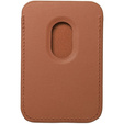 Portfel magnetyczny na karty do iPhone 12 / 13 / 14 / 15 / 16, Leather Mag Wallet, kompatybilny z MagSafe – brązowy
