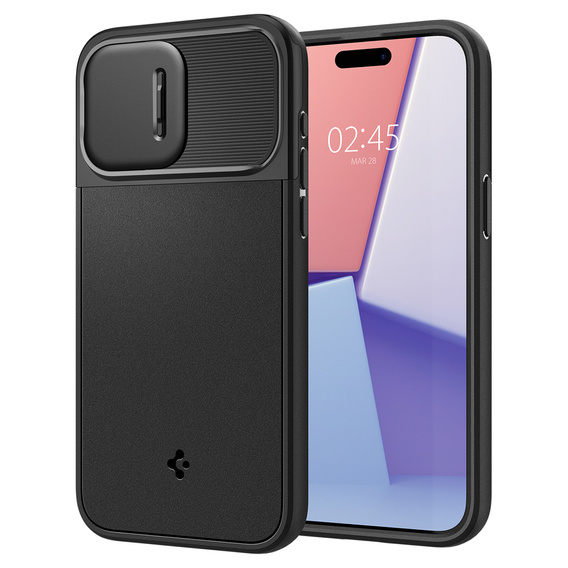 Etui SPIGEN do iPhone 15 Pro Max, Optik Armor MagSafe, Czarne