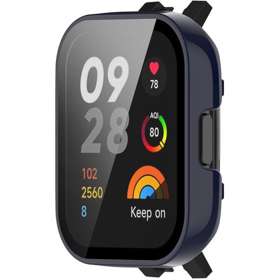 2w1 Etui + Szkło Hartowane do Xiaomi Redmi Watch 3, Granatowe