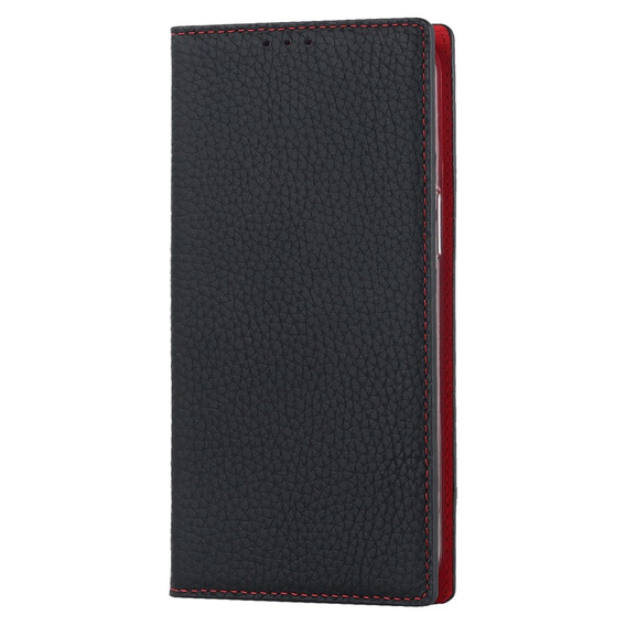 Etui z klapką do iPhone 14 Pro, Litchi Skin Grain, czarne