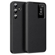 Etui z klapką do Samsung Galaxy A55 5G – czarne, Smart View Wallet z kieszenią na kartę