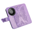 Etui z klapką do Honor Magic 8 Lite, Butterfly, fioletowe