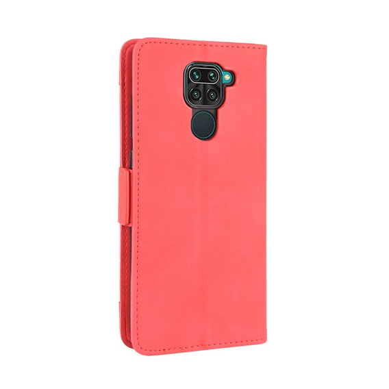 Etui z klapką do Xiaomi Redmi Note 9, Card Slot, czerwone