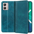 Etui z klapką do Motorola Moto G53 / G23 / G13, Split Leather, zielone