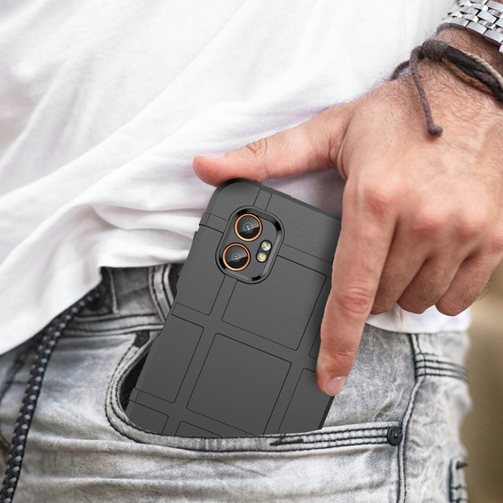 Wytrzymałe etui TPU do Samsung Galaxy XCover 7 Pro – teksturowana ochrona - czarne