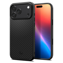 Etui Spigen do iPhone 17 Pro, Enzo Aramid MagSafe, carbon czarne