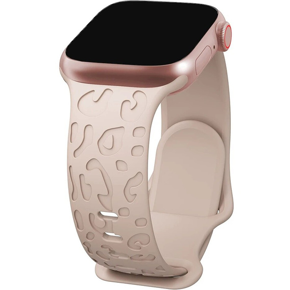 Pasek Silikonowy do Apple Watch 1/2/3/4/5/6/7/8/9/10/11/SE 38/40/41/42mm, Leopard, Różowy