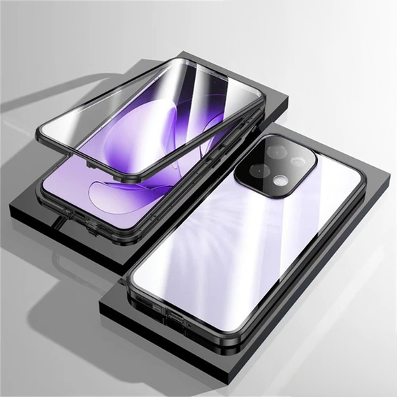 Etui do Oppo Reno 13, Magnetic Dual Glass, czarne