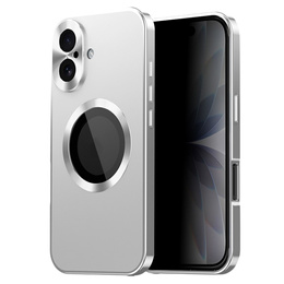 Etui do iPhone 17, ze szkłem prywatyzującym, do MagSafe – srebrne