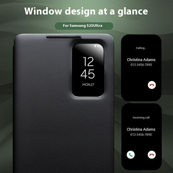 Etui QIALINO do Samsung Galaxy S25 Ultra z klapką, czarne