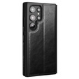 Etui z klapką do Samsung Galaxy S24 Ultra, QIALINO Leather Wallet, czarne
