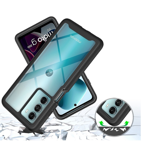 Etui do Motorola Moto G200, Shockproof, z folią, czarne