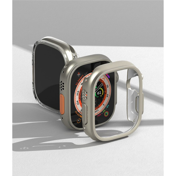 Etui Ringke do Apple Watch Ultra 1/2/3 49mm, Slim, 2-Pack, Clear / Titanium Grey