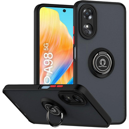 Etui do Oppo A98 5G, Frosted Ring, czarne