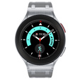 Pasek silikonowy do Samsung Galaxy Watch 4/5/6 40/42/43/44/45/46/47mm, Szary / srebrna klamra