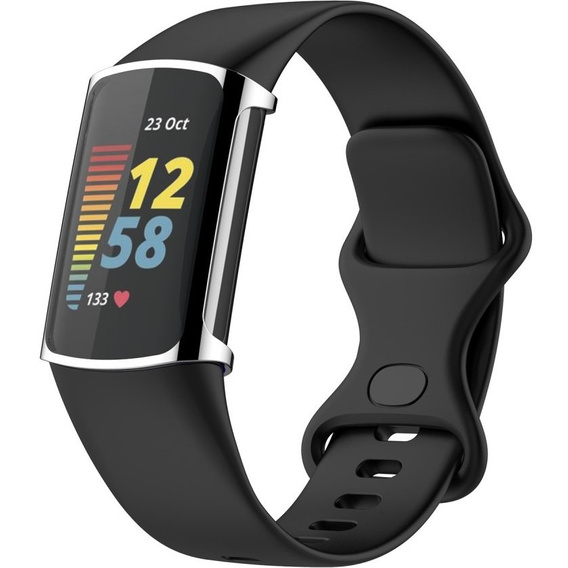 2w1 Etui z Osłoną na ekran do Fitbit Charge 5, Srebrny