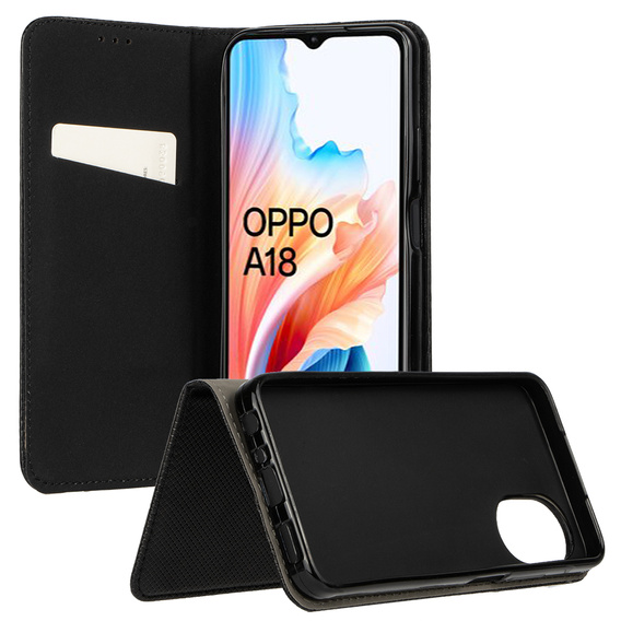 Etui do Samsung Galaxy A55 5G, Smart Magnet, Czarne + Szkło 9H