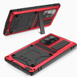 Etui pancerne do Samsung Galaxy S25 Ultra, R-JUST z podstawką pod obiektywami, czerwone
