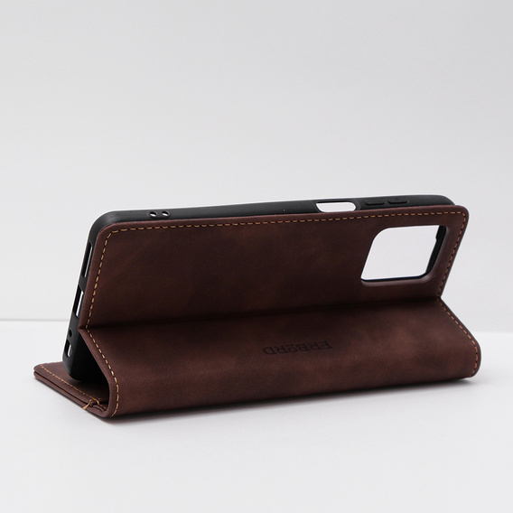 Etui do Motorola Moto E13 4G, ERBORD Vintage portfel z klapką, kawowe