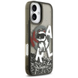 Etui Karl Lagerfeld do iPhone 17, Liquid Glitter Choupette MagSafe, czarne