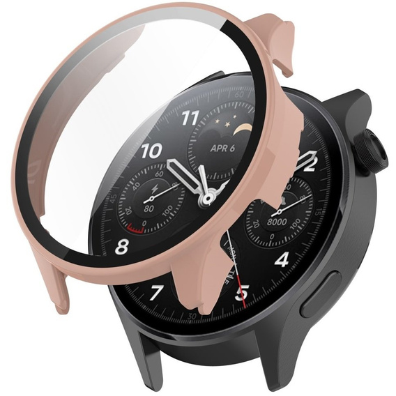 2w1 Etui + Szkło Hartowane do Xiaomi Watch S1 Pro, Różowe