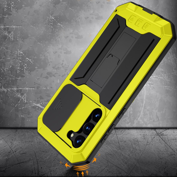 Etui pancerne do Samsung Galaxy S23 Plus, R-JUST CamShield Slide, żółte