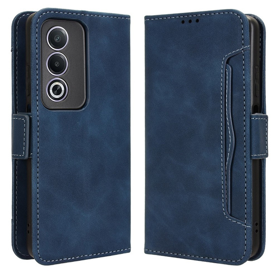 Etui z klapką do Oppo A80, Card Slot, granatowe