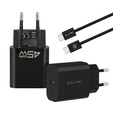 Blavec Ładowarka sieciowa GaN4 – Typ C PD/QC 45W 3A z kablem USB-C -USB-C, czarna
