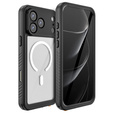 Etui Wodoodporne IP68 do iPhone 17 Pro Max, Redpepper, do MagSafe, przezroczyste z czarną ramką