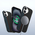 Etui do iPhone 16, Carbon Fiber MagSafe, czarne / niebieskie
