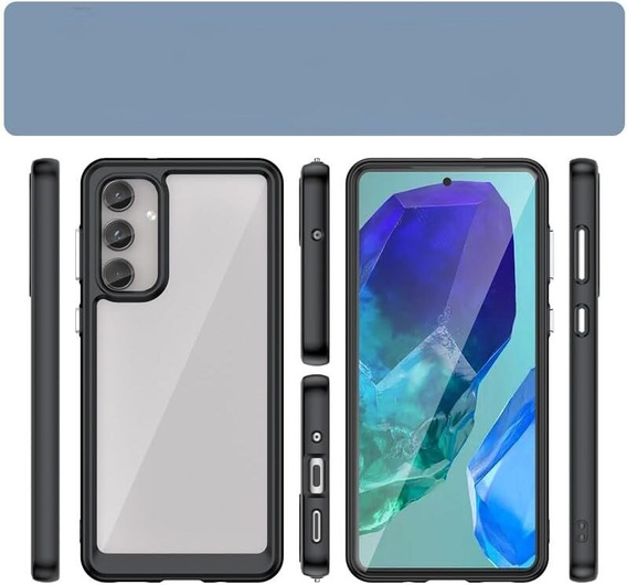 Etui do Samsung Galaxy M55 5G, Fusion Hybrid, przezroczyste / czarne