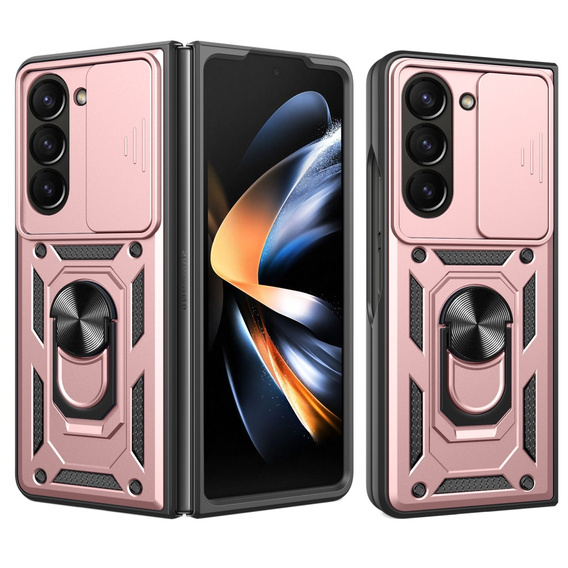 Etui pancerne do Samsung Galaxy Z Fold5 5G, CamShield Slide, różowe rose gold