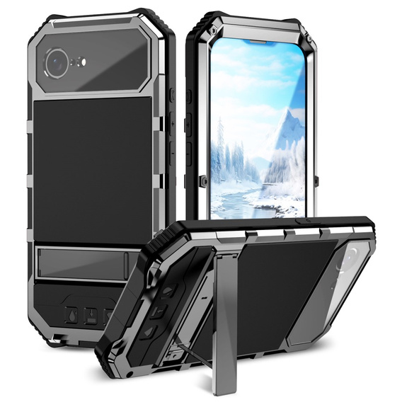Etui pancerne do iPhone 16E, R-JUST, srebrne