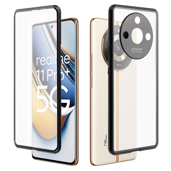 Etui do Realme 11 Pro 5G / Pro+ 5G, Magnetic Dual Glass, czarne