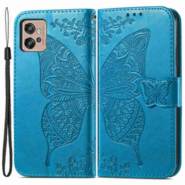 Etui z klapką do Motorola Moto G32, Butterfly, niebieskie