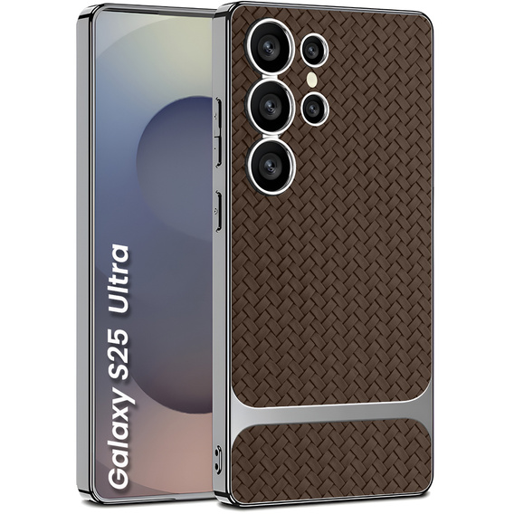 Etui do Samsung Galaxy S25 Ultra, GKK Woven Leather, kawowe