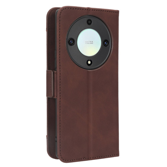 Etui z klapką do Honor Magic 5 Lite 5G, Card Slot, brązowe