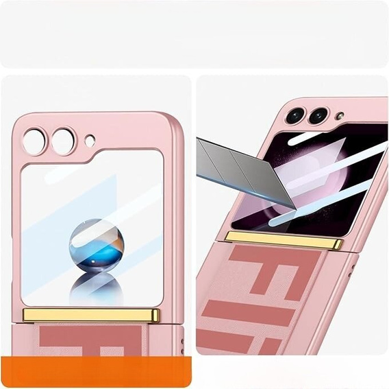 Etui do Samsung Galaxy Z Flip7 FE / Z Flip6, Strap Cover, różowe