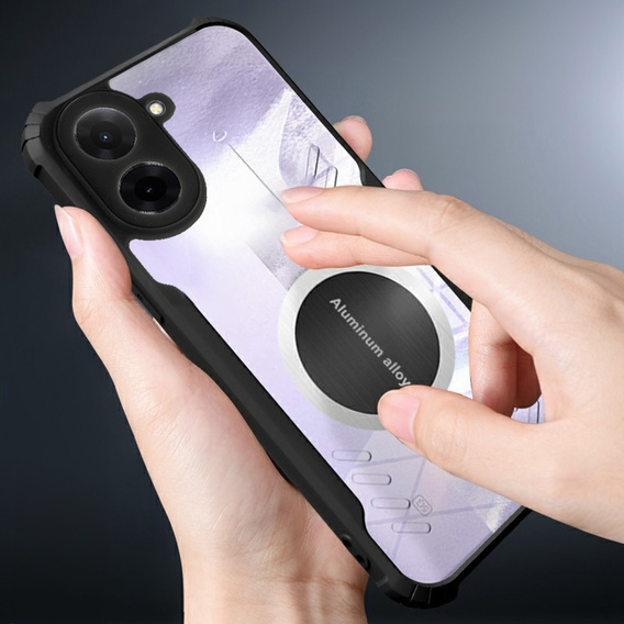 Etui do Xiaomi Redmi A5, z blaszką magnetyczne, przezroczyste / czarne