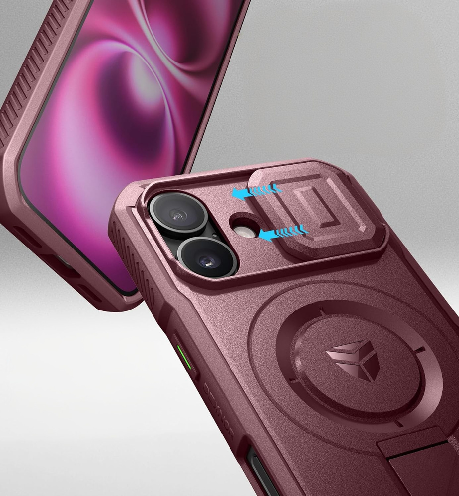 Etui Dexnor do iPhone 16 – przesuwana magnetyczna osłona aparatu