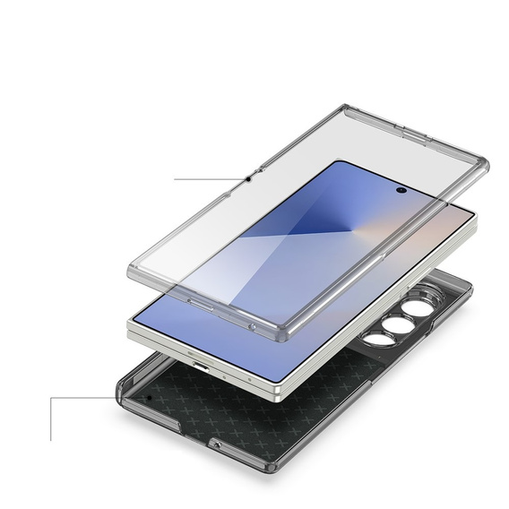 Etui Dux Ducis Stex do Samsung Galaxy Z Fold7 5G z podstawką i szkłem hartowanym