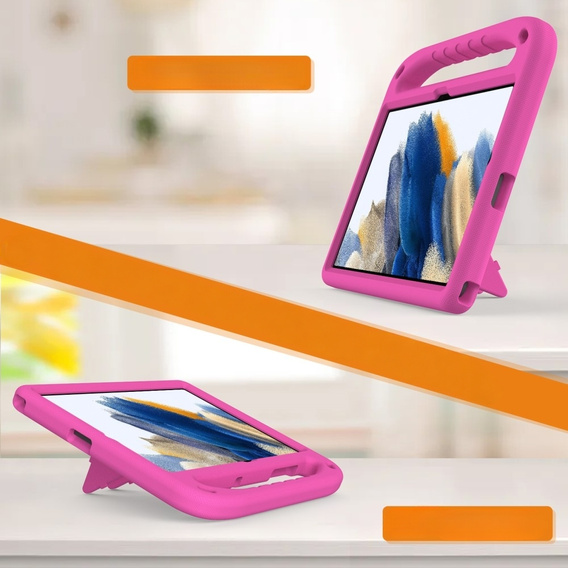 Etui dla dzieci do Samsung Galaxy Tab A9+, dziecięce z uchwytem, Różowe