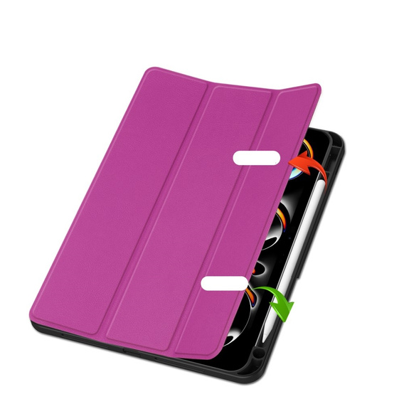 Etui do iPad Pro 11" 2024 (5 gen.), Smartcase z miejscem na rysik, fioletowe