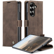 Etui CASEME do Samsung Galaxy Z Fold7 5G, Leather Wallet Case, ciemnobrązowe