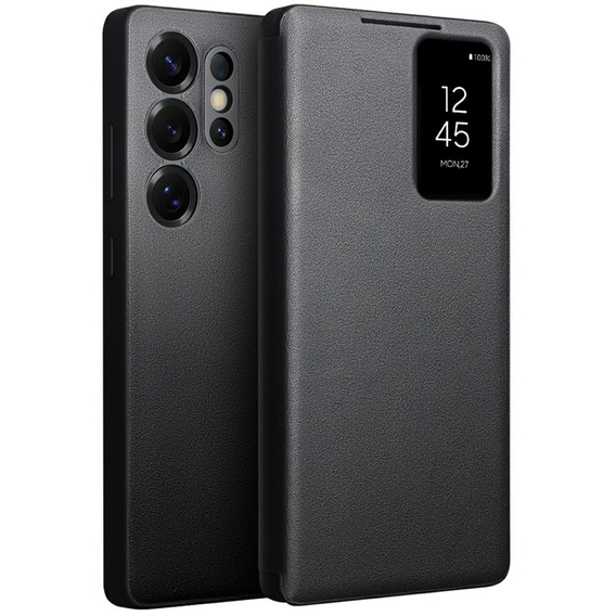Etui QIALINO do Samsung Galaxy S25 Ultra z klapką, czarne