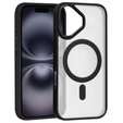 Etui do iPhone 16, do MagSafe, ERBORD Matt Case, przezroczyste / czarne + Szkło na ekran