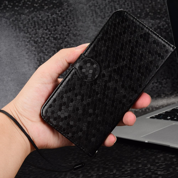 Etui z klapką do T Phone 3 5G, Wallet Rhombus, czarne
