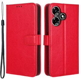 Etui z klapką do Infinix Hot 30, Crazy Horse Wallet, czerwone