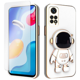 Zestaw Etui Electro do Xiaomi Redmi Note 11/11s, Astronauta, Białe + szkło