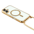 Etui do iPhone 17, Electro MagSafe, złote + Smycz